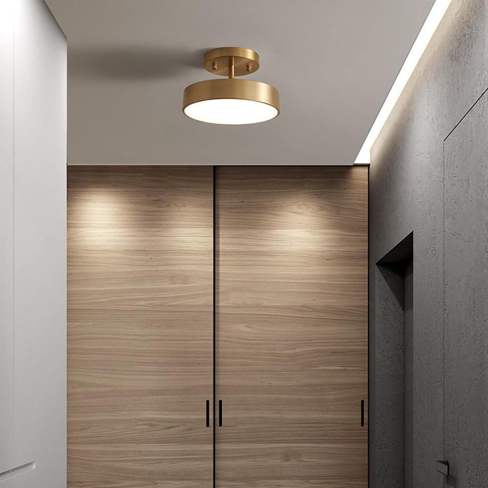 Circular Electroplated Copper LED Nordic Adjustable Ceiling Light
