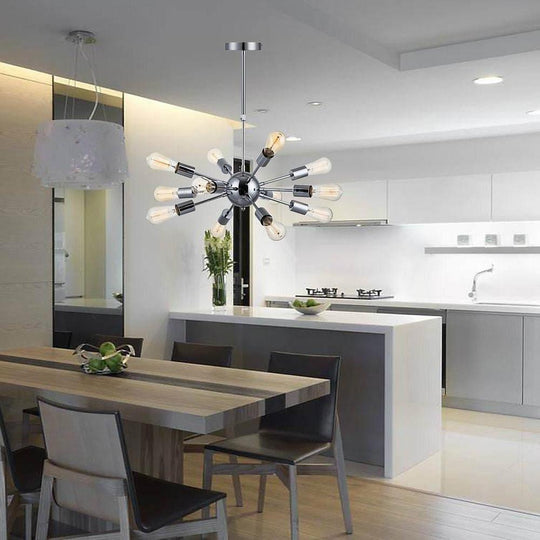 Cluster Sputnik Chandelier – Mid-Century 18-Bulb Design
