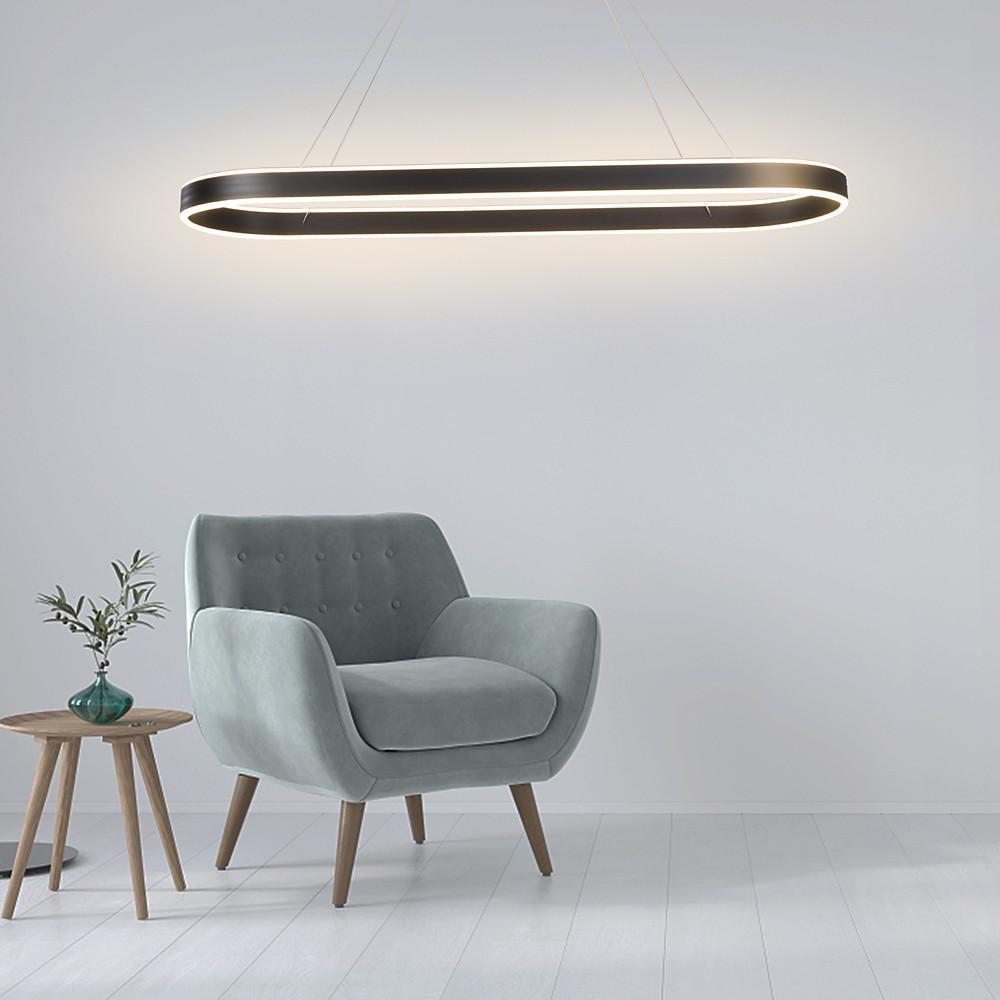 Rounded Rectangle LED Dimmable Modern Pendant Chandelier