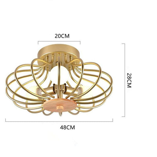 Modern Metal Globe Flush Mount Ceiling Light – Nordic LED Lantern Design
