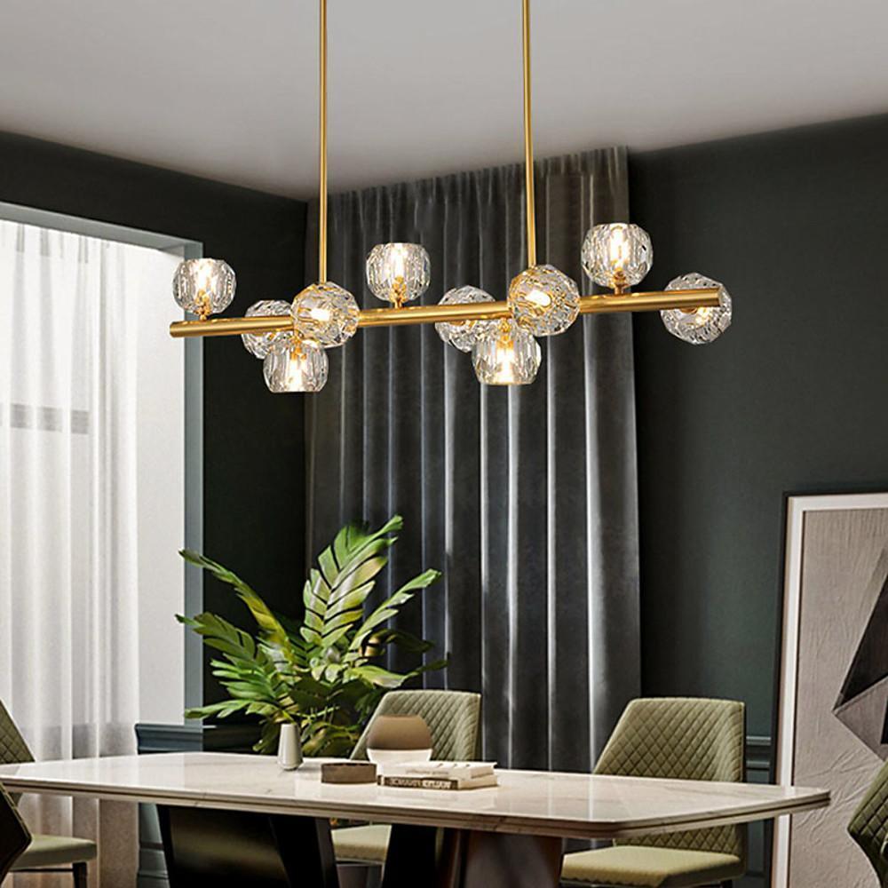 Gold Metal Crystal Globe Cluster LED Chandelier