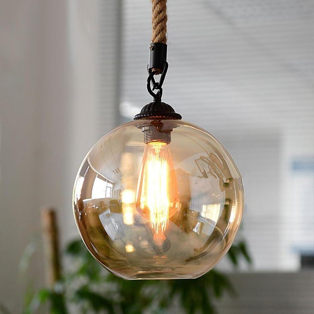 Electroplated Glass Globe LED Modern Pendant Light