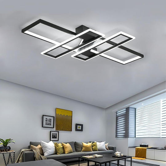 4 Rectangle LED Modern Ceiling Light Flush Mount