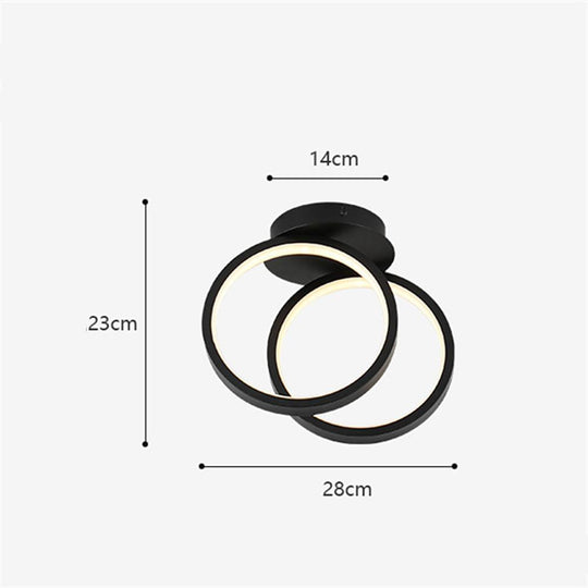 2 Ring Minimalist LED Flush Mount Ceiling Light