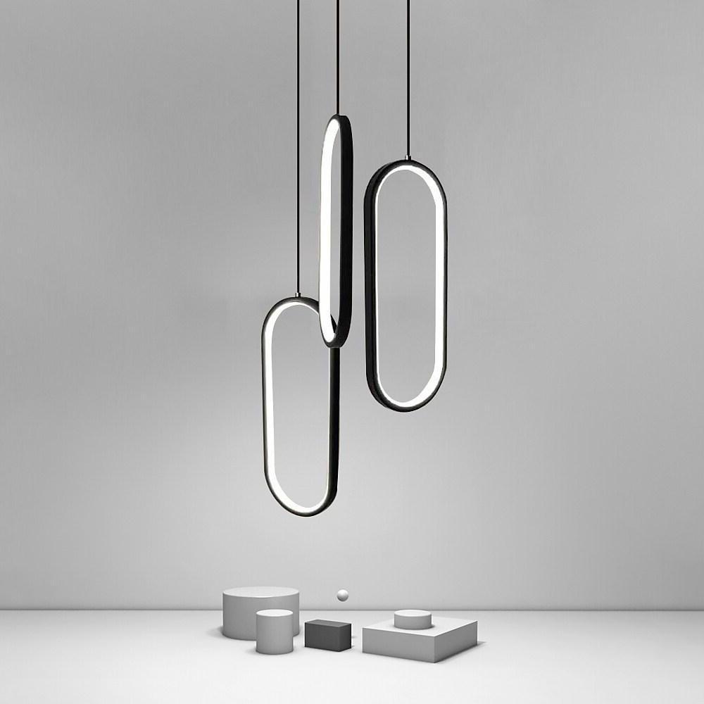 Modern Curved 3-Oval LED Chandelier Ceiling Light