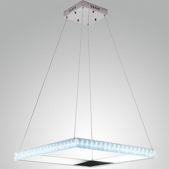 Square Electroplated Crystal – LED Modern Chandelier Pendant Light