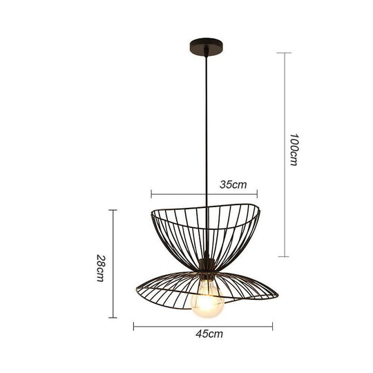 Artistic Double Wire Basket LED Vintage Pendant Light
