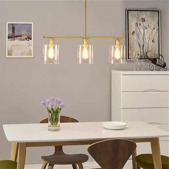 3-Lantern Vintage Metal Glass LED Pendant Light