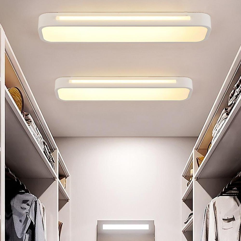 Black White Rectangular LED Flush Mount Ceiling Light