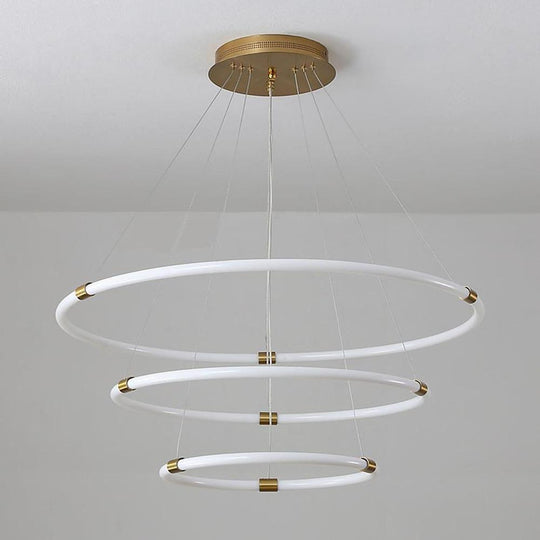 Surround Circle LED Chandelier – 2/3-Light with 4000 K Acrylic Glow