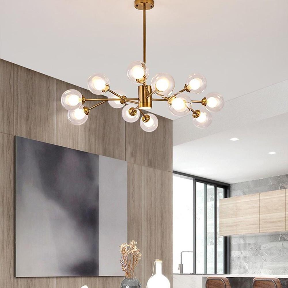 12-Bulb Sputnik Glass Globe LED Chandelier – Modern Design