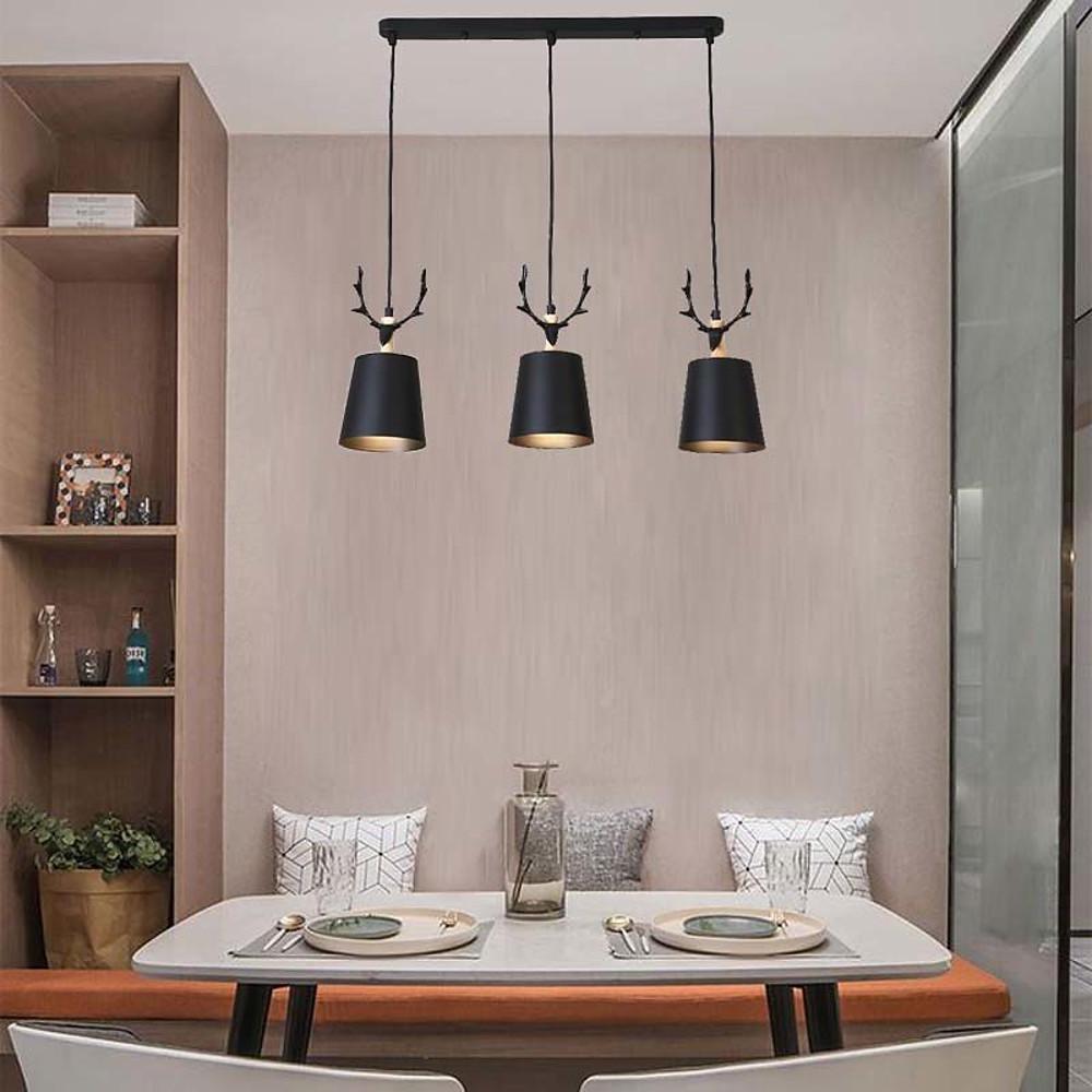 3 Light Antler Design LED Country Chandelier Hanging Ceiling Light