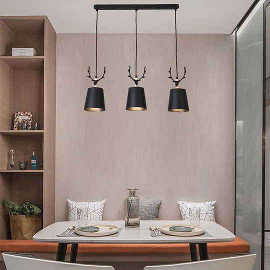 3 Light Antler Design LED Country Chandelier Hanging Ceiling Light