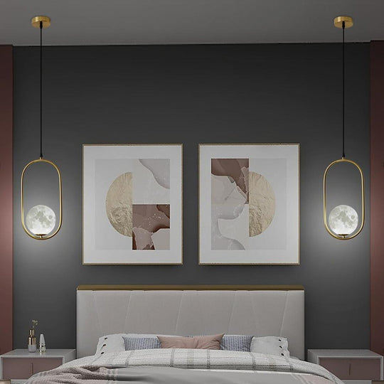 Globe Rectangular Rounded Corners Pendant Light LED Ceiling Lighting