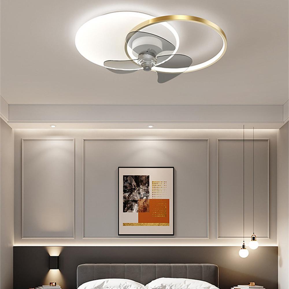 24'' LED Circle Flush Mount Ceiling Fan with Remote Control