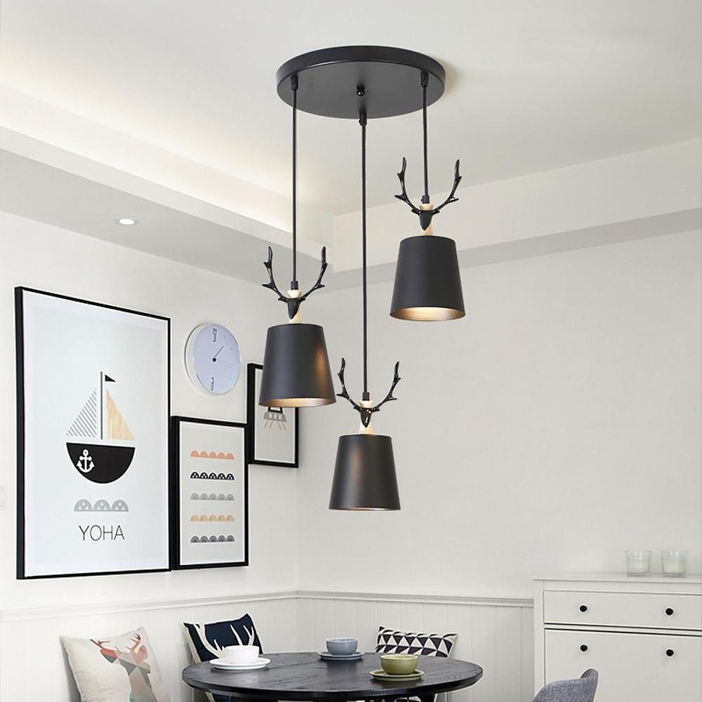 3 Light Antler Design LED Classic Chandelier Pendant Light Hanging Lamp