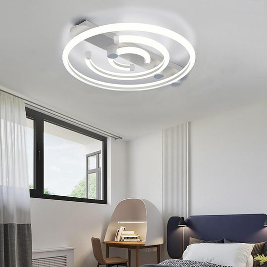 Circular Abstract LED Flush Mount Ceiling Light – Bedroom