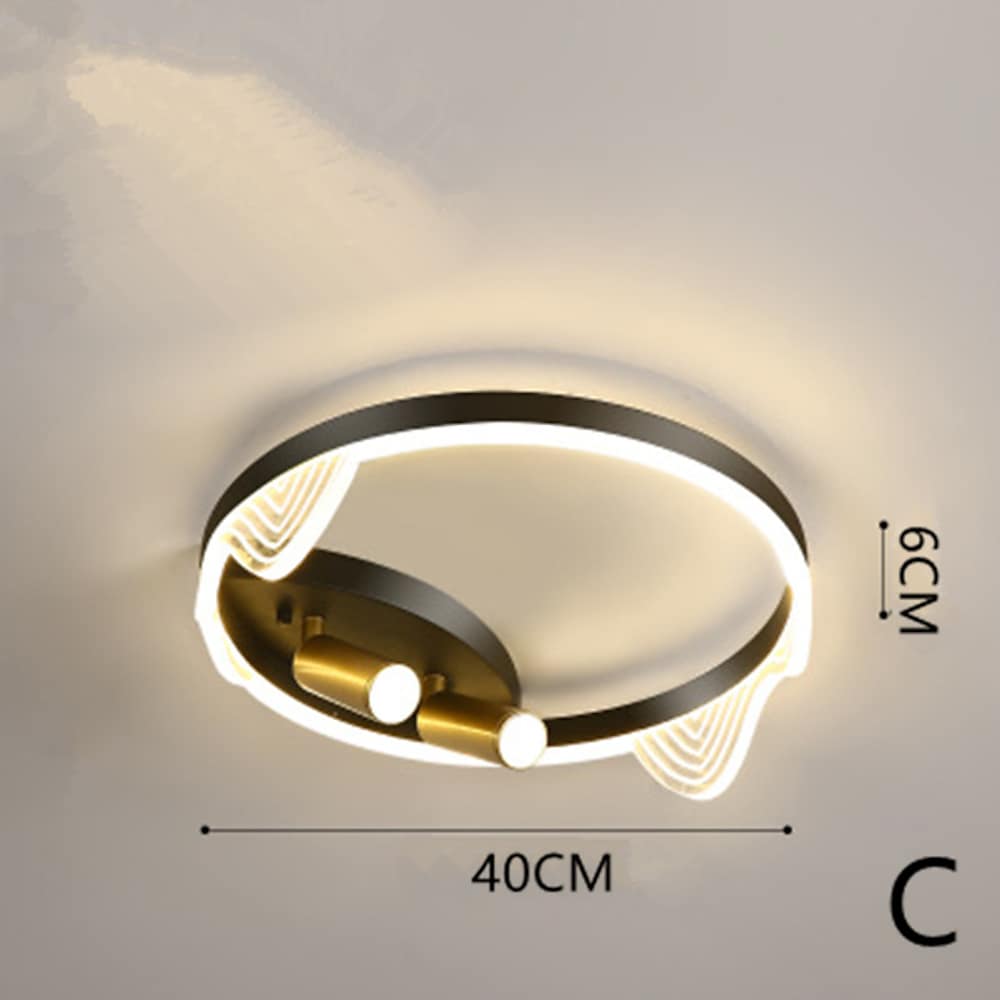 Modern Black LED Flush Mount Ceiling Light with Circle Spotlights
