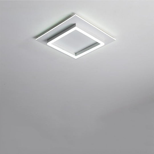 Two Square Shaped Modern LED Flush Mount Ceiling Light – Bedroom