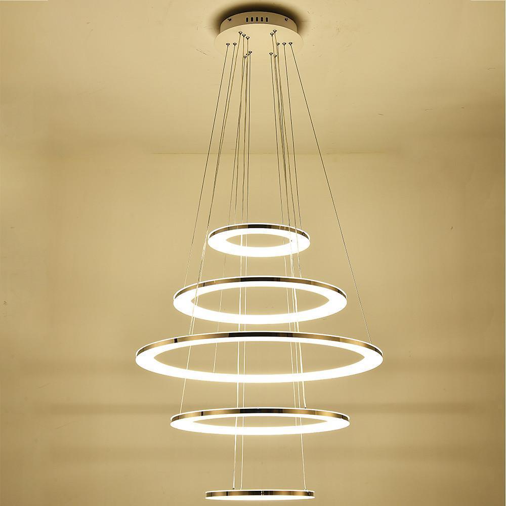 Adjustable Contemporary 5-Tier LED Modern Pendant Chandelier