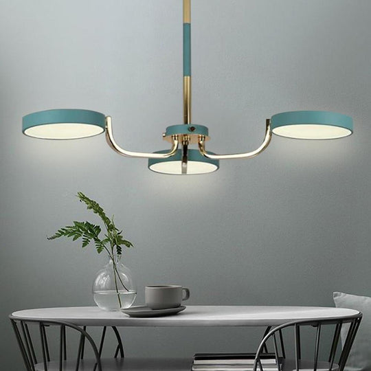 3 Lights Circular LED Modern Chandelier Kitchen Pendant Lighting