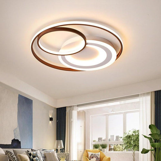 3 Rings Dimmable LED Modern Ceiling Light Flush Mount Lamp