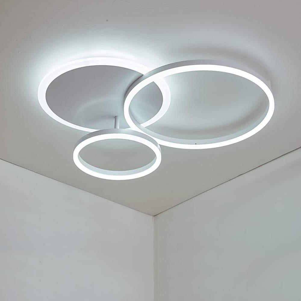 26'' LED Artistic Flush Mount Ceiling Light with Luxury 3 Ring – Bedroom