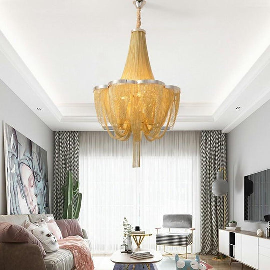Silver 6-Light Electroplated Metal Modern Chandelier – Kitchen & Dining