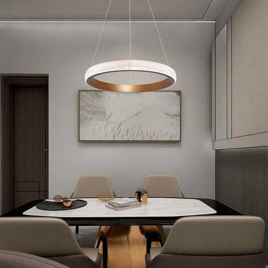 Circular Design LED Gold Modern Chandelier Kitchen Pendant Lighting