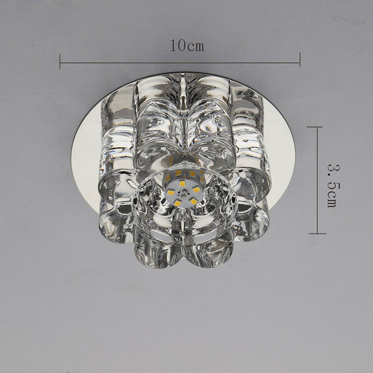 Electroplated Metal Crystal Flower Multi-Color LED Modern Ceiling Light