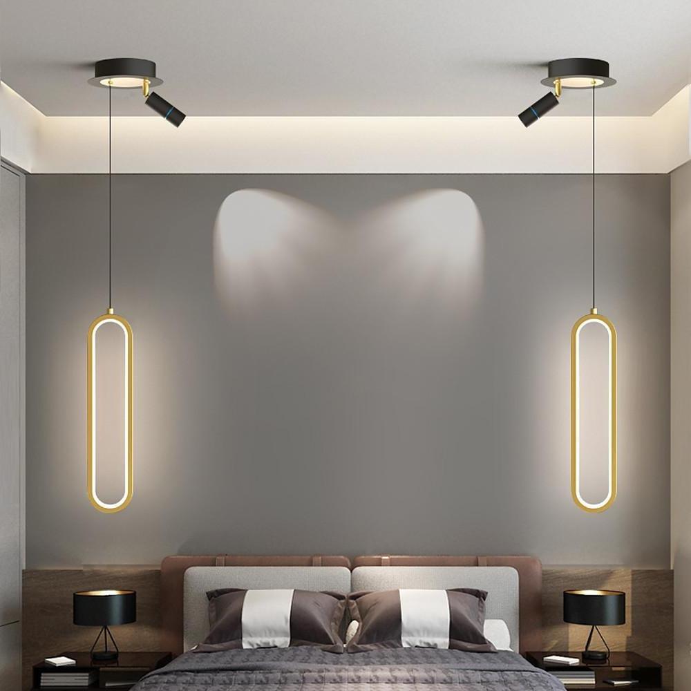Elongated Modern Pendant Light Metal Acrylic Pendant Lighting