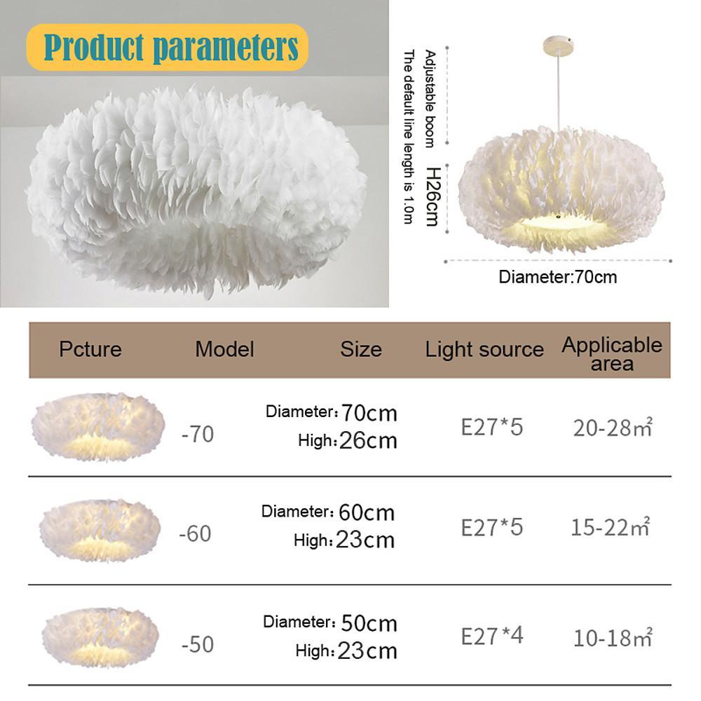 Feather Fairy Tale Theme Artistic Pendant Light for Bedroom