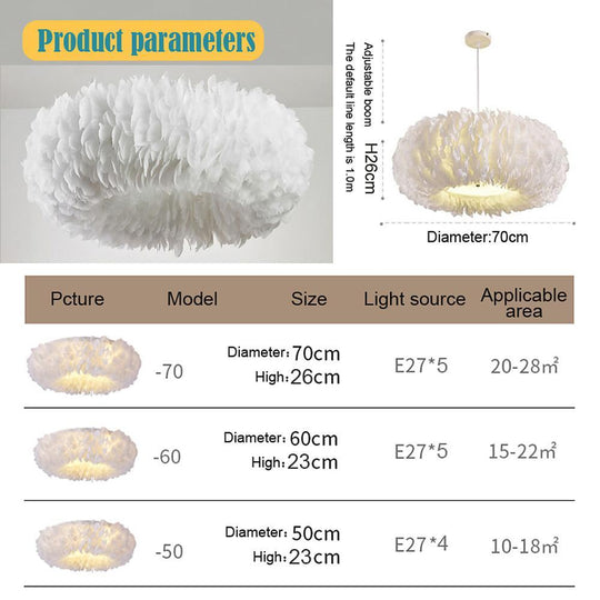 Feather Fairy Tale Theme Artistic Pendant Light for Bedroom