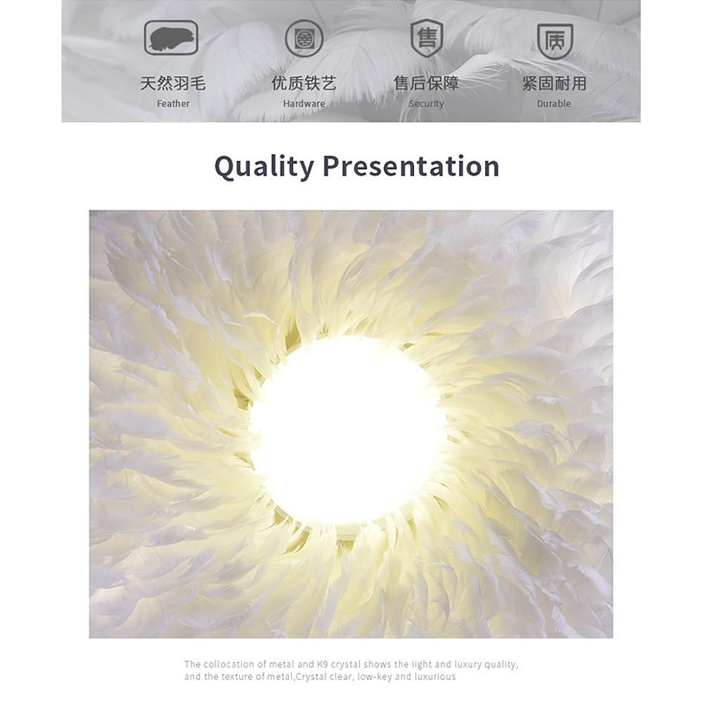 Feather Fairy Tale Theme Artistic Pendant Light for Bedroom