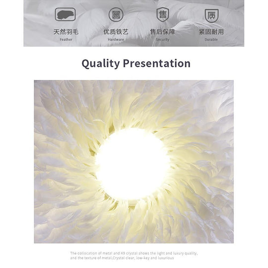 Feather Fairy Tale Theme Artistic Pendant Light for Bedroom