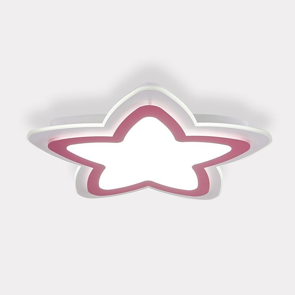 Star Shape Metal Flush Mount White LED Ceiling Light