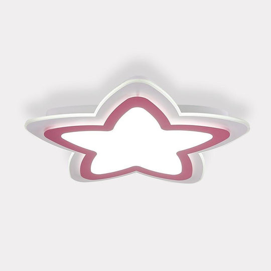 Star Shape Metal Flush Mount White LED Ceiling Light
