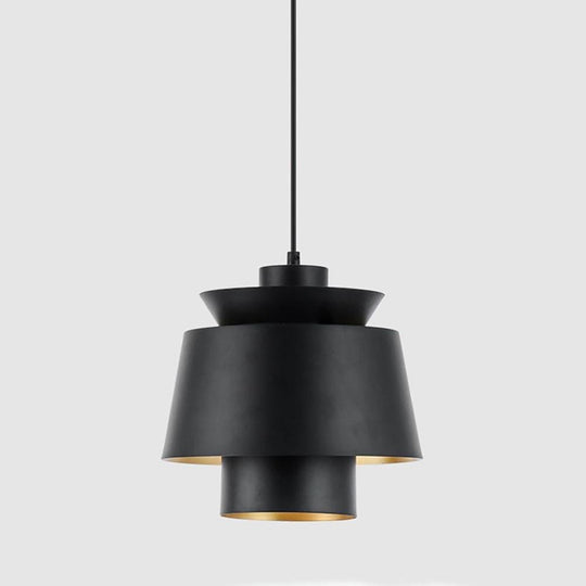 Creative Cylindrical Electroplated Metal LED Modern Pendant Light