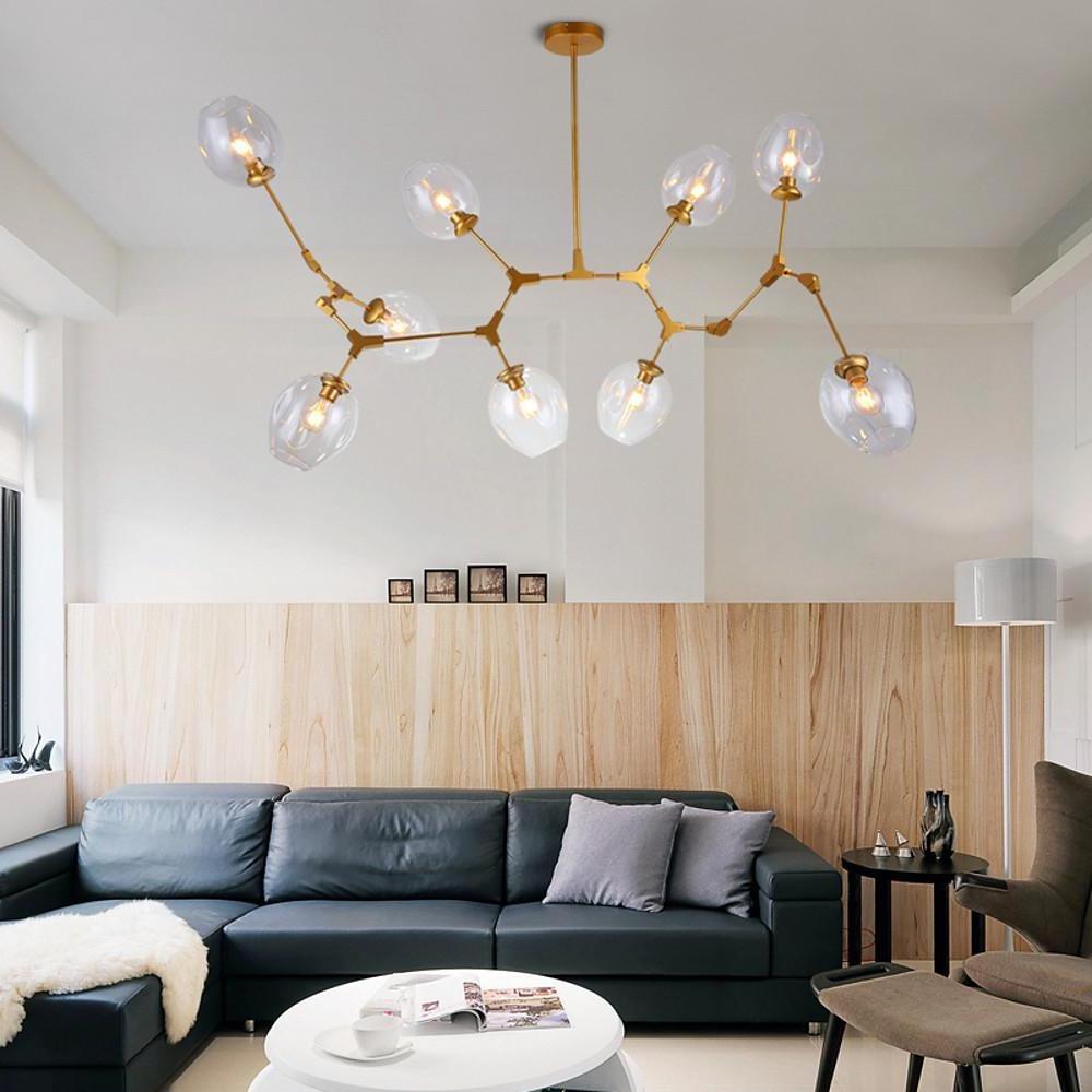 Nordic Branches Bubble Sputnik Chandelier – 5 to 11 Lights, Gold Finish