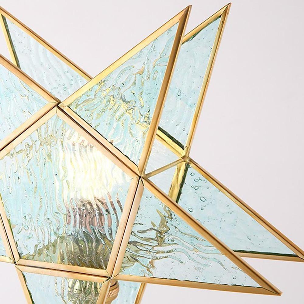 Double Star LED Copper & Glass Pendant Light