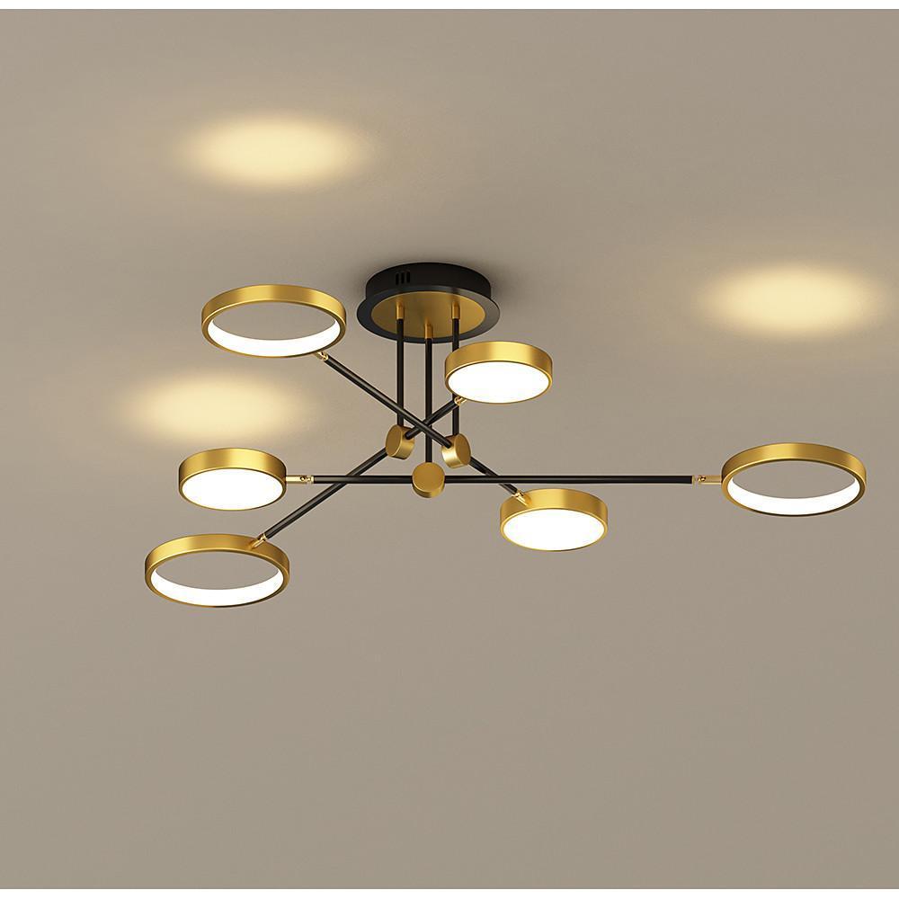 Circular 8-Light Design LED Nordic Flush Mount Ceiling Light Chandeliers