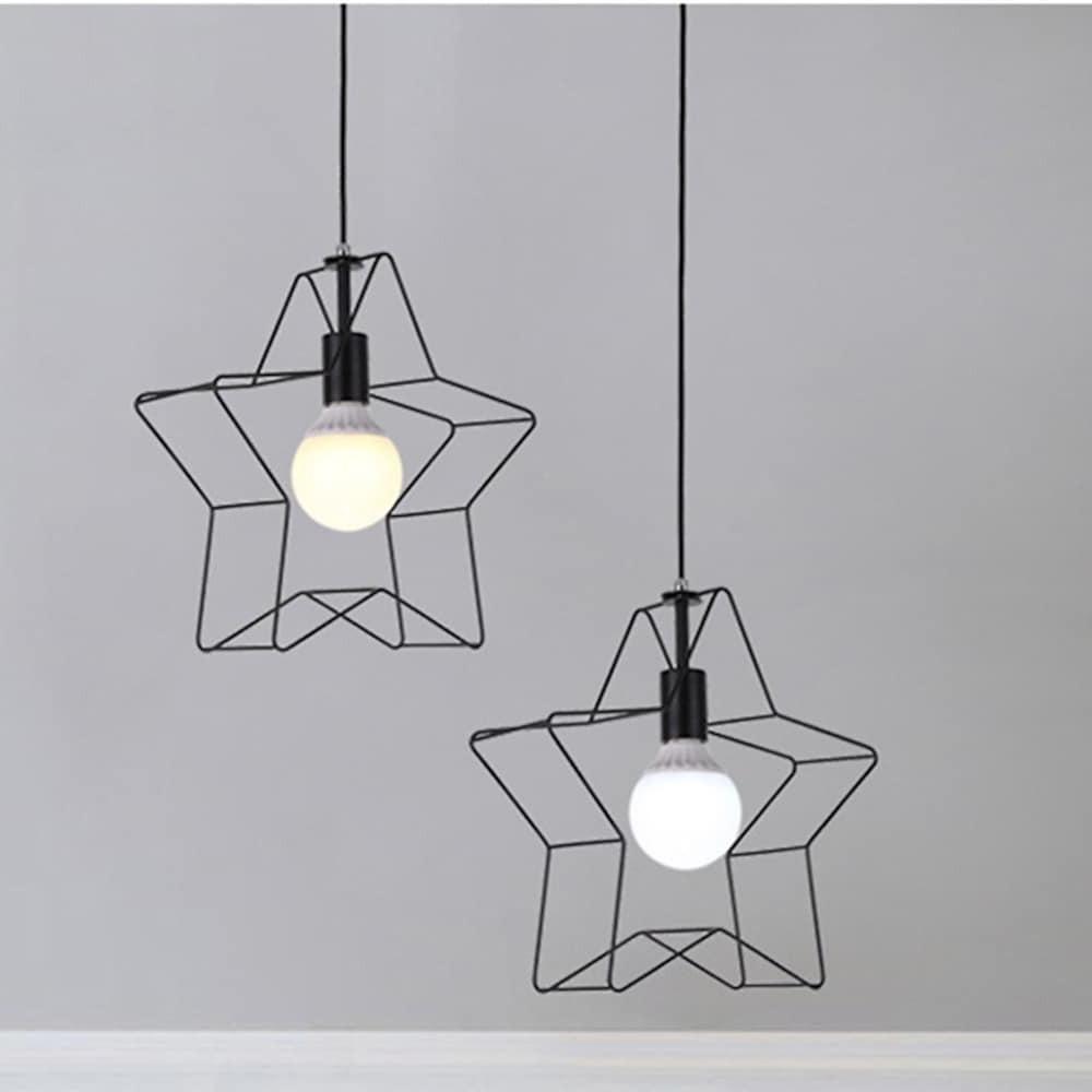 Minimalist Industrial Star Metal Pendant Light