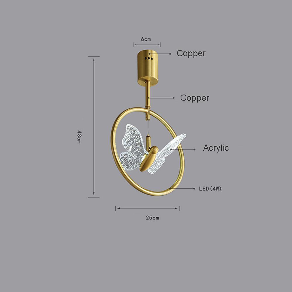Butterfly Ring LED Nordic Semi-Flush Mount Ceiling Light