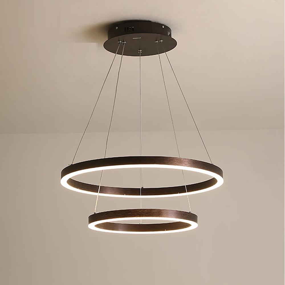 Modern LED Circular Chandelier – Two-Tier Minimalist Pendant Light