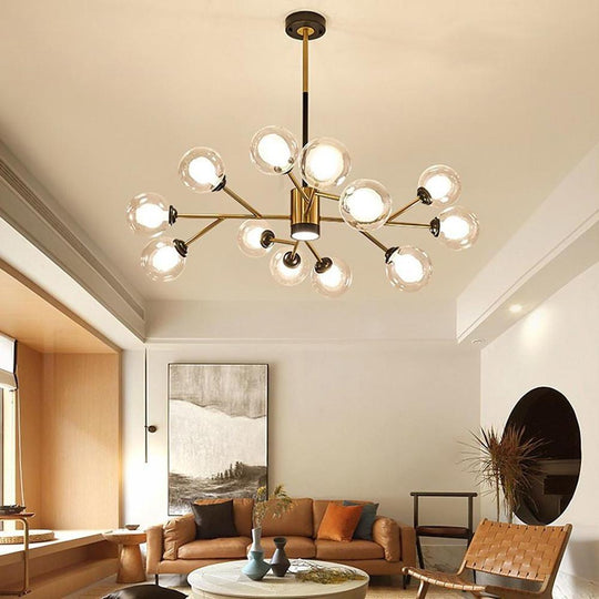 12-Bulb Sputnik Glass Globe LED Chandelier – Modern Design