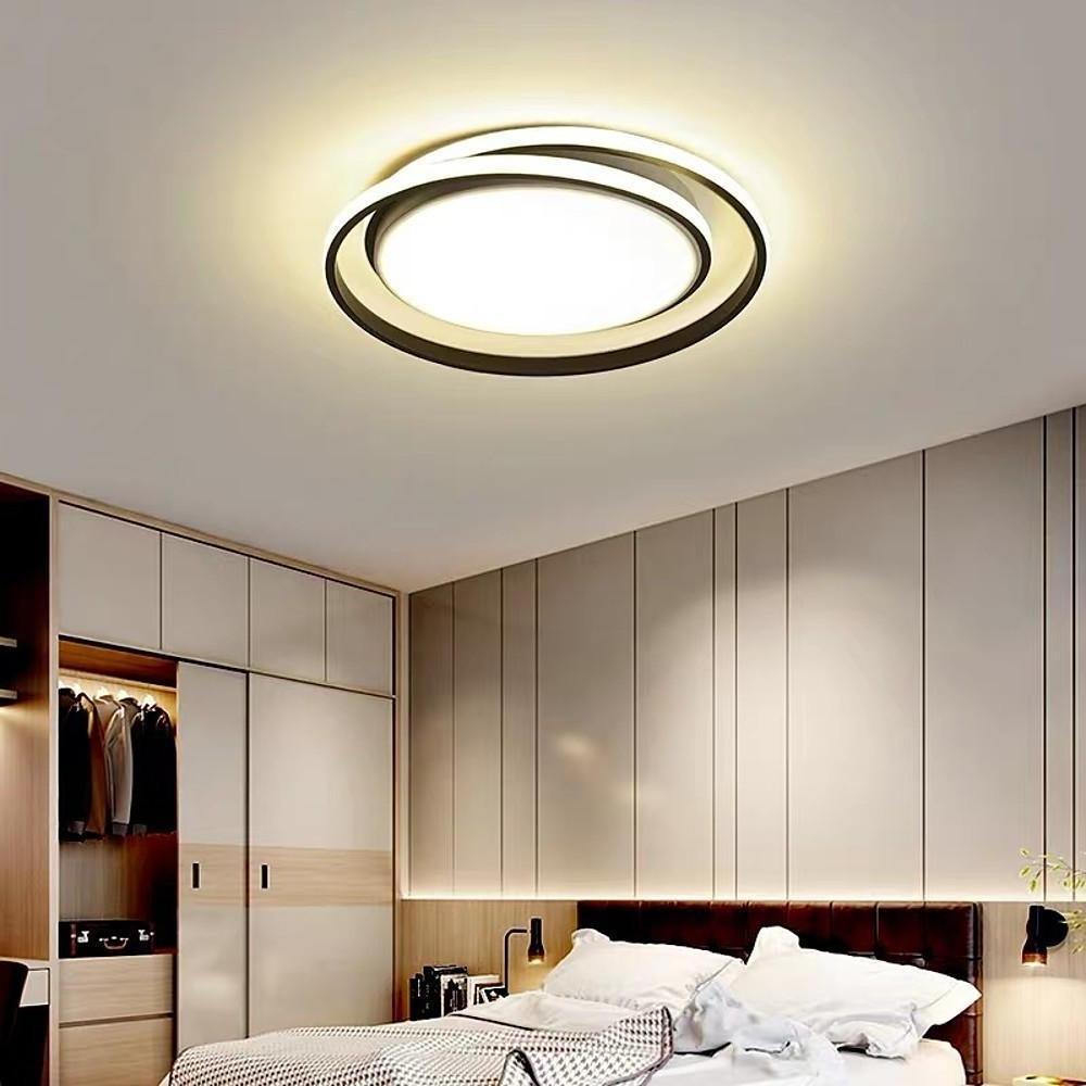 Creative Circular LED Modern Black Gold Flush Mount Ceiling Light