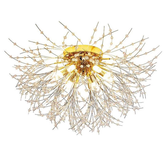 Classic Metal Crystal LED Traditional Flush Mount Lighting Ceiling Lights