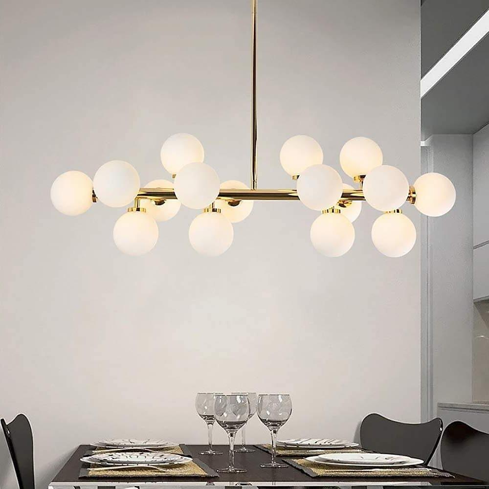Modern Gold 16-Light Kitchen Island LED Chandelier