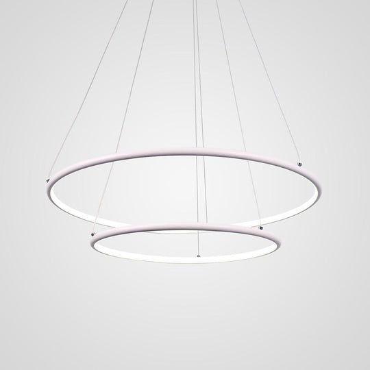Modern LED 2-Ring Minimalist Geometric Chandelier
