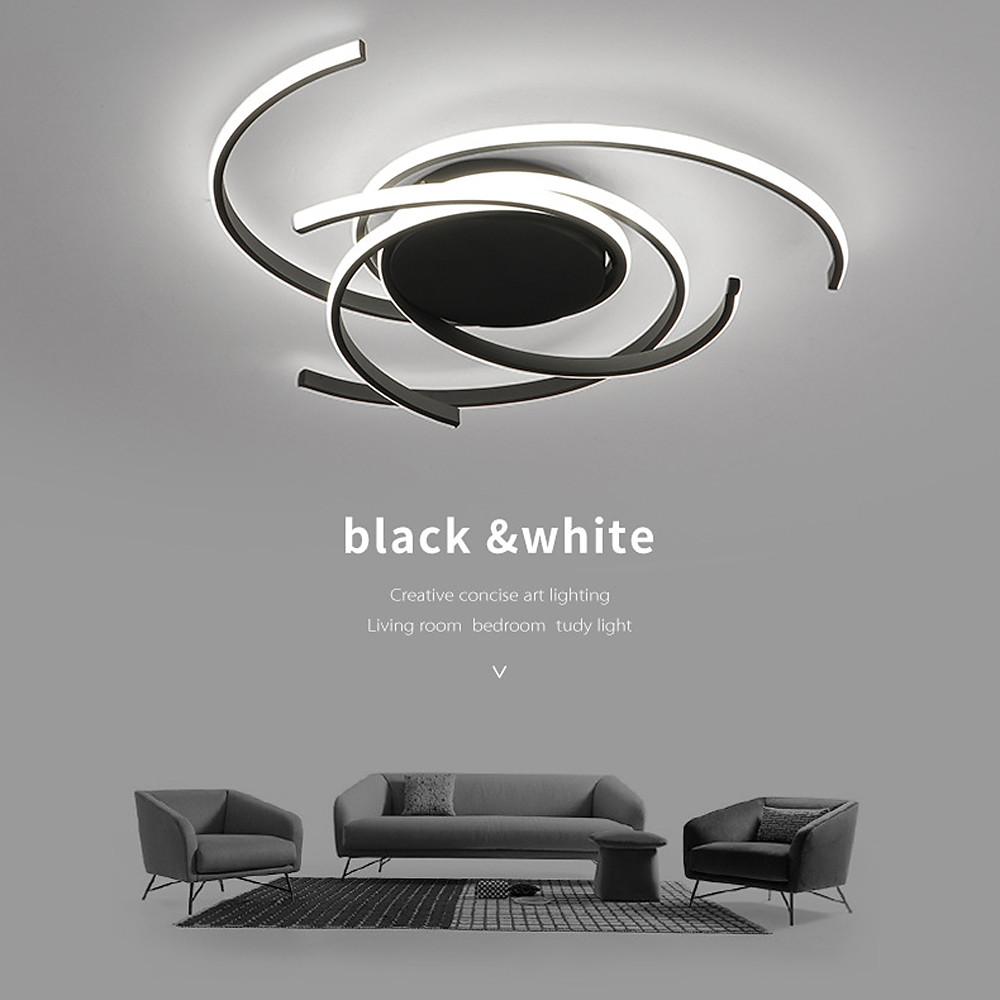 30 Inch Swirls Circle Abstract LED Flush Mount Ceiling Light